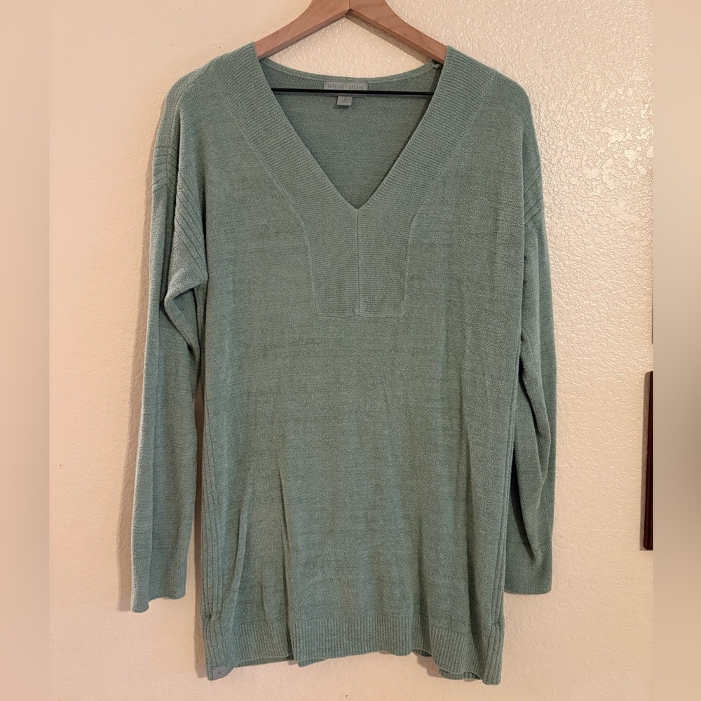 BAREFOOT DREAMS Cozychic Ultra Lite Green Long Sleeve Top Size S